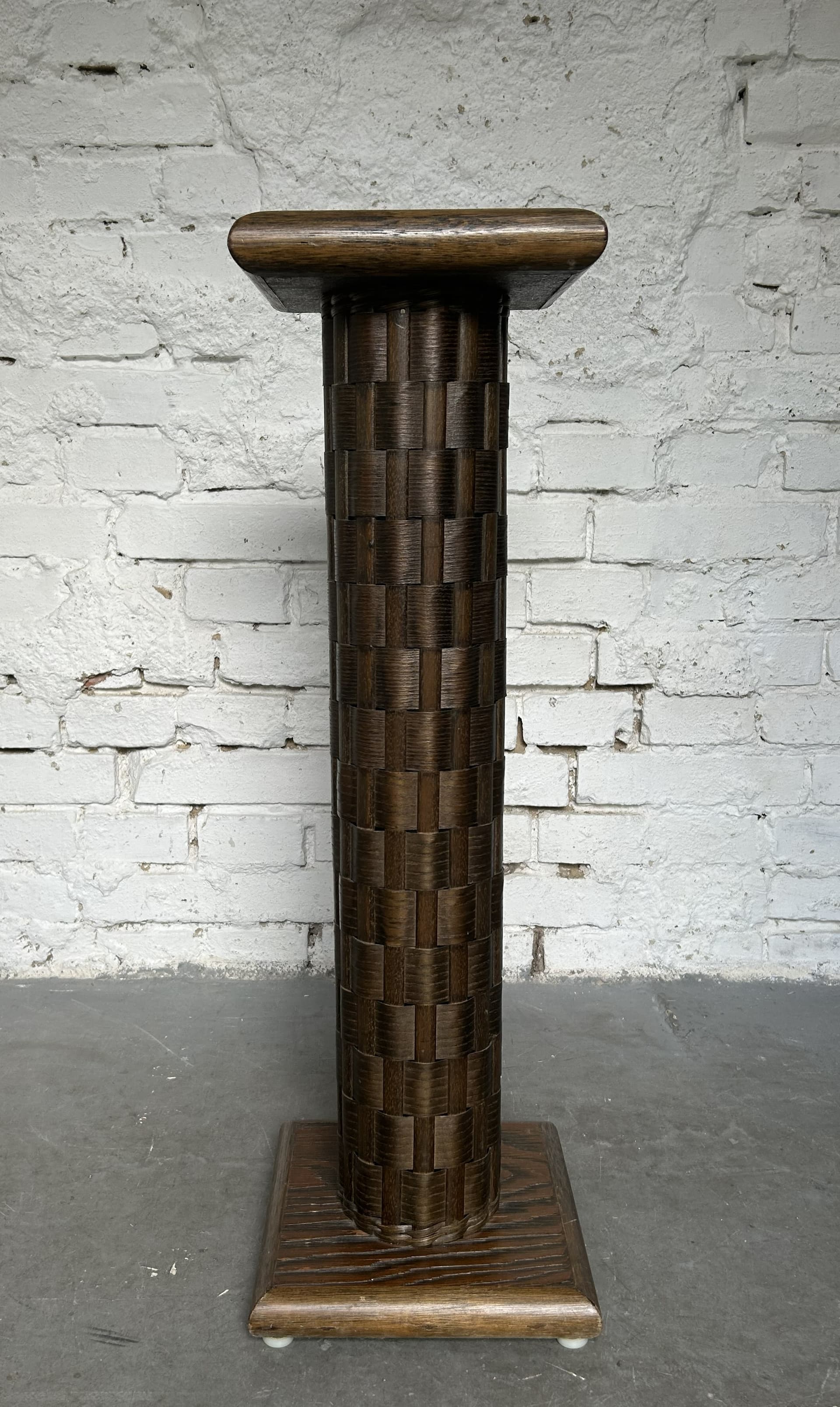 Column pedestal, brown wood, 1970s - 401871