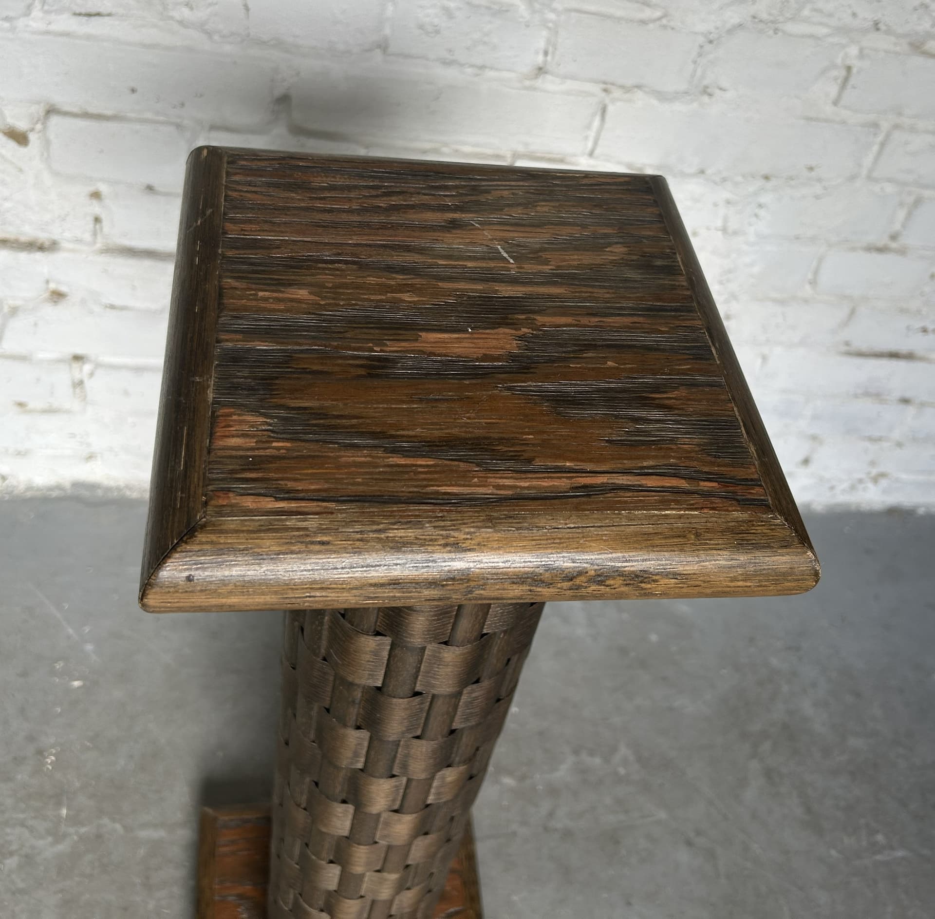 Column pedestal, brown wood, 1970s - 401870