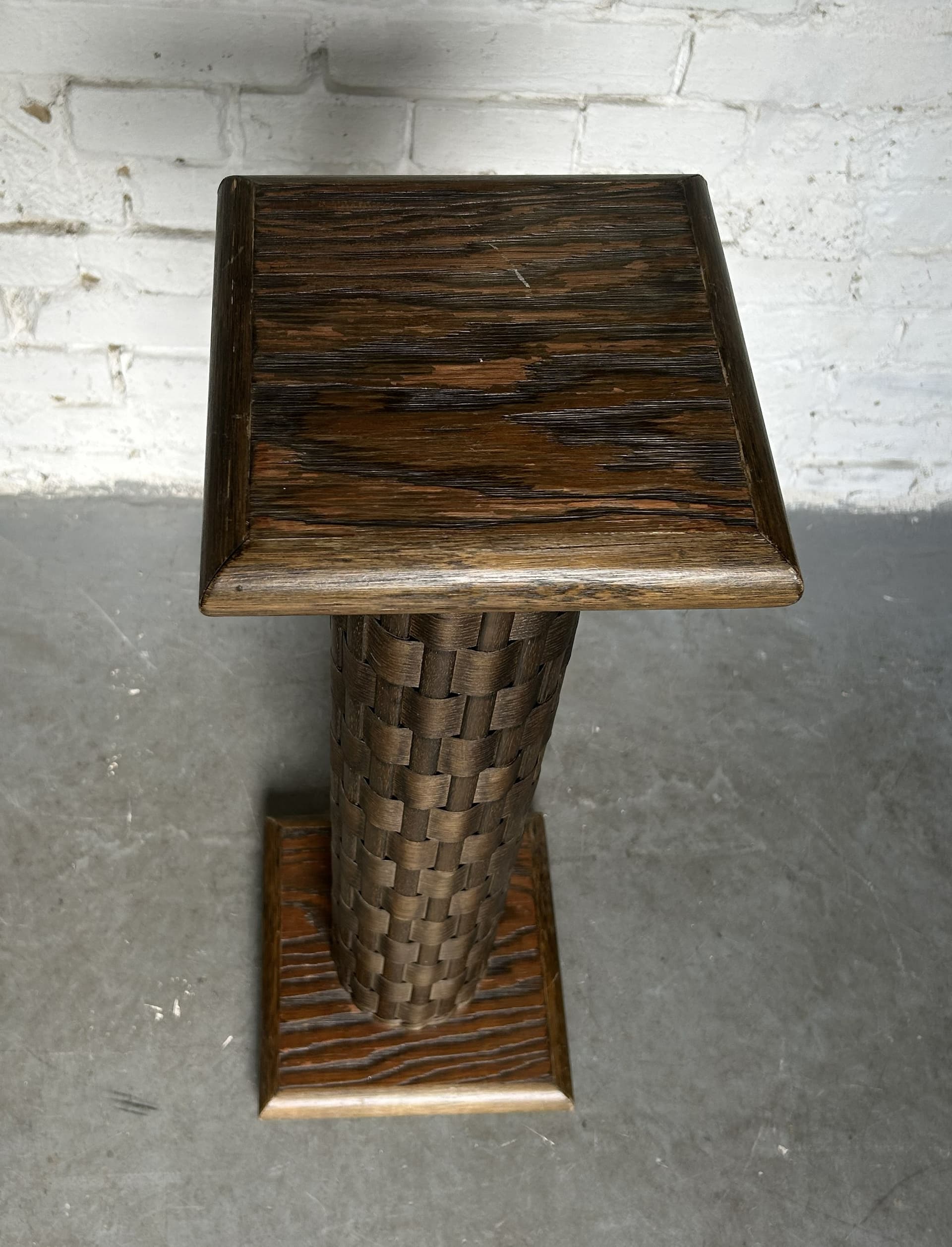Column pedestal, brown wood, 1970s - 401872