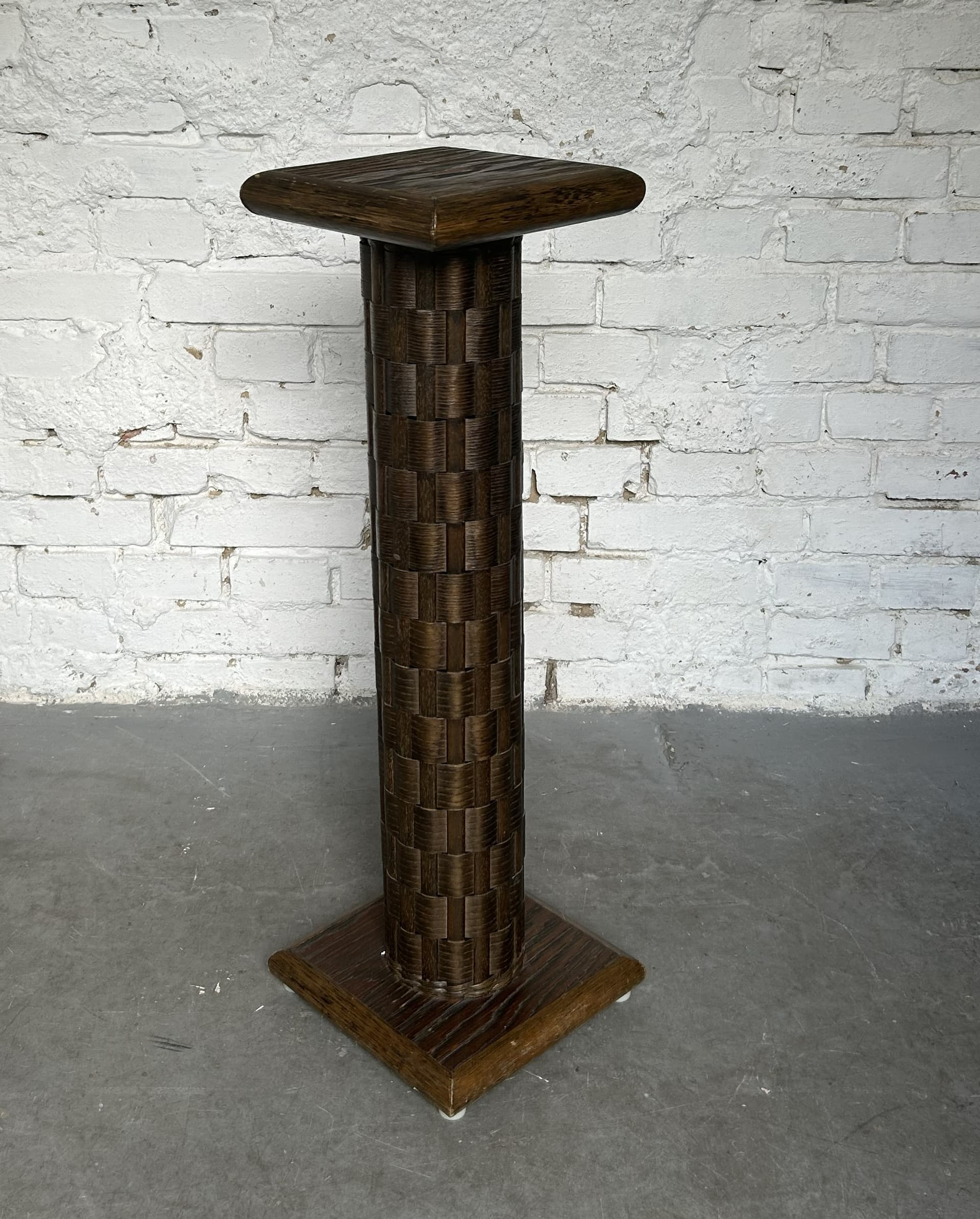 Column pedestal, brown wood, 1970s - 401874