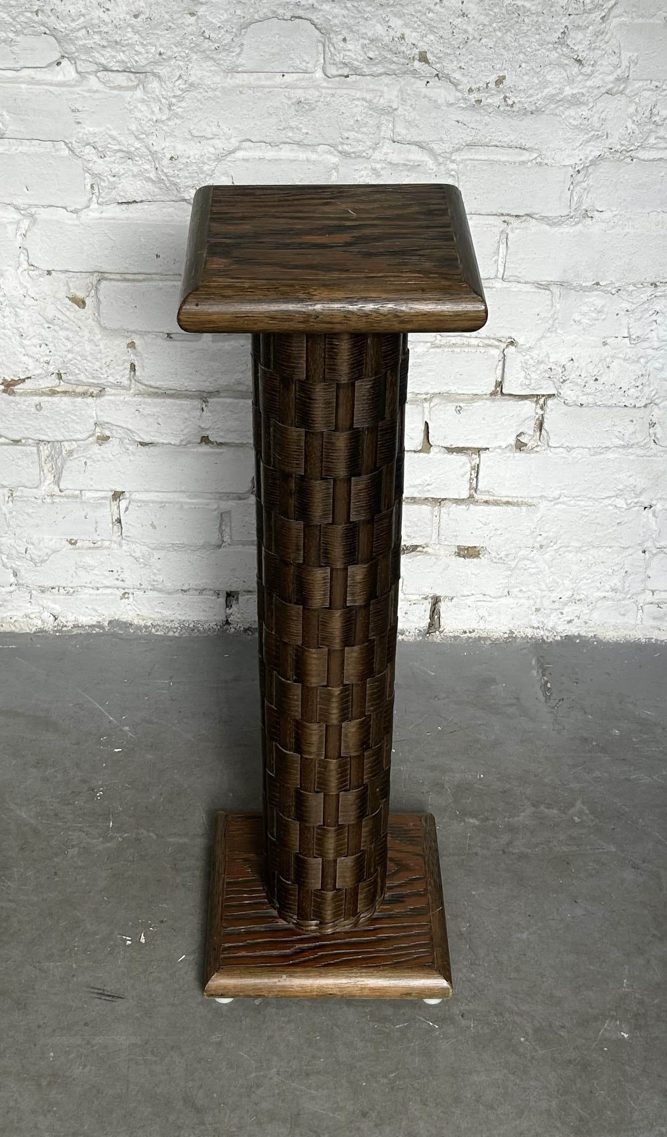 Column pedestal, brown wood, 1970s - 401869