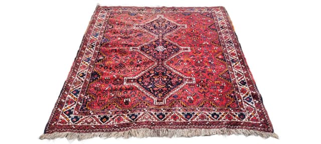 Rug Qashqai, 170x205 cm, red blue, wool, Iran, 1970s. - DIMENSION