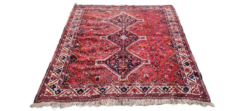 Rug Qashqai, 170x205 cm, red blue, wool, Iran, 1970s.