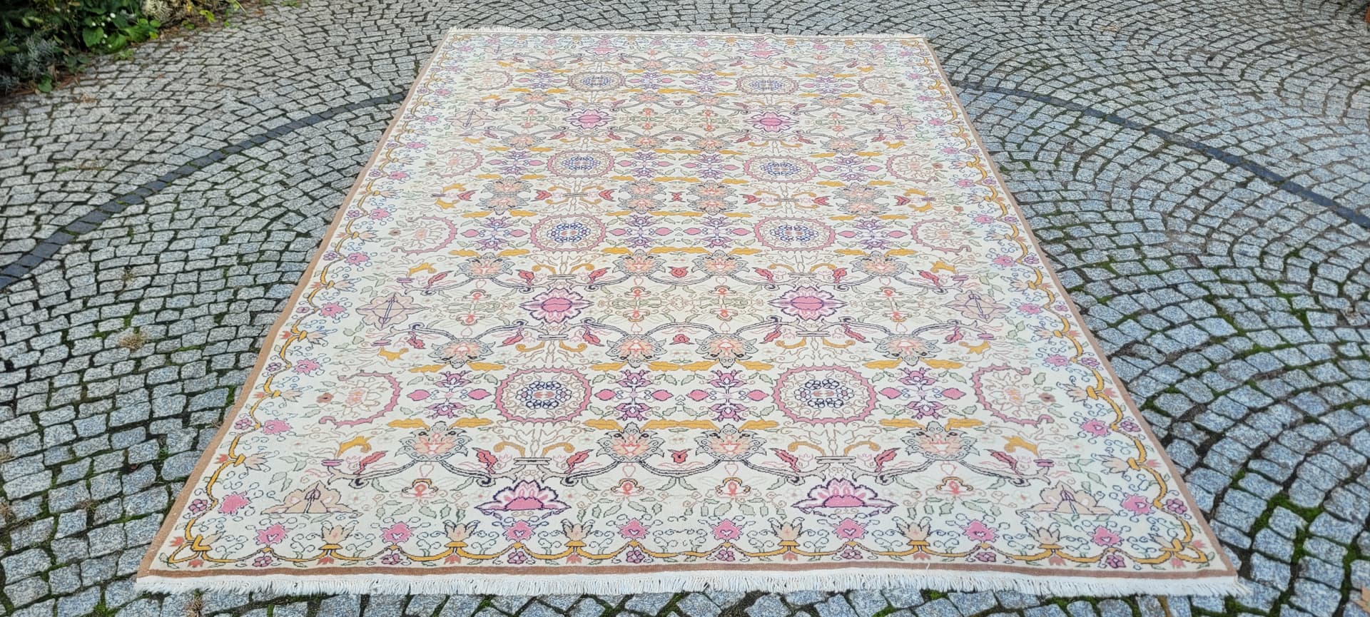 Dywan anatolijski perski 205x300 cm, wełna kremowa, bawełna, Turcja - 401919