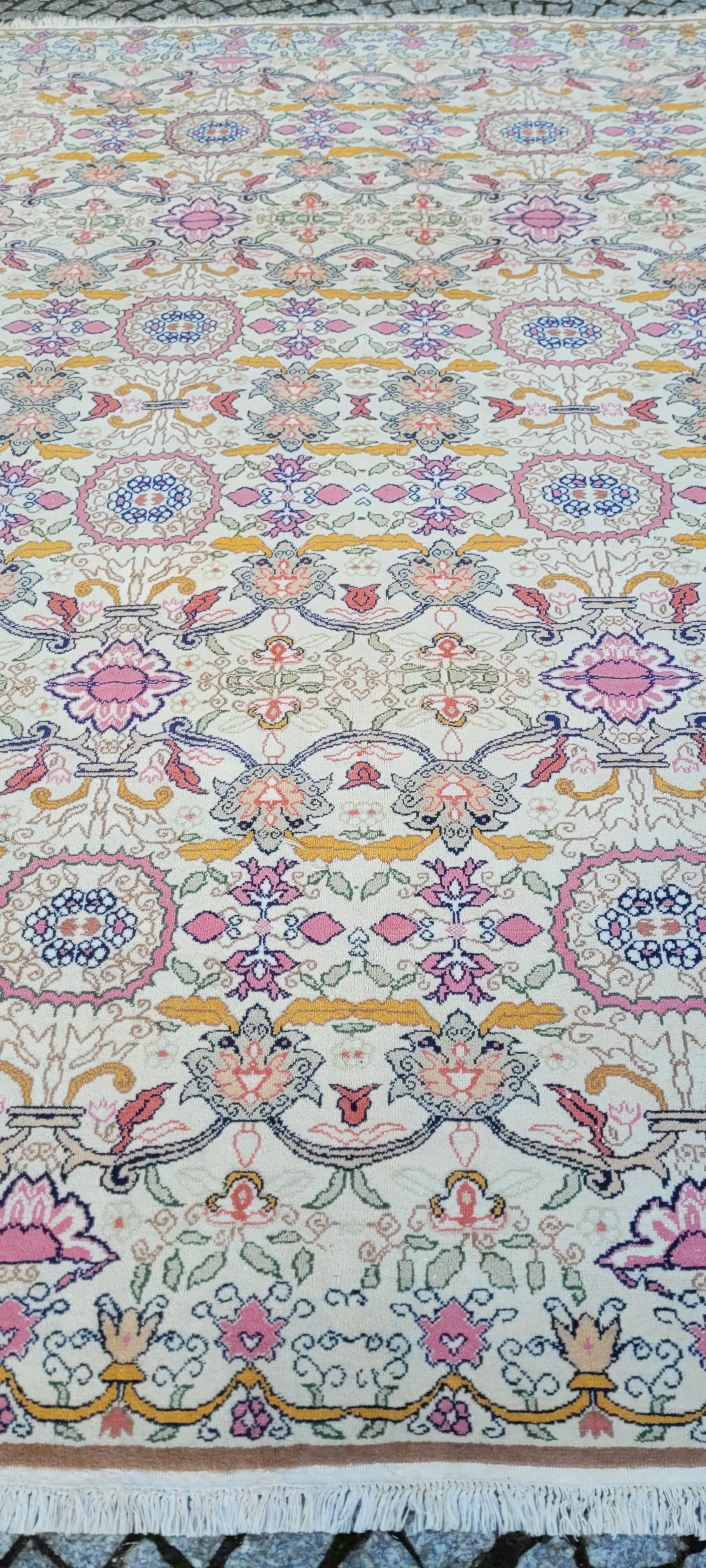 Dywan anatolijski perski 205x300 cm, wełna kremowa, bawełna, Turcja - 401920