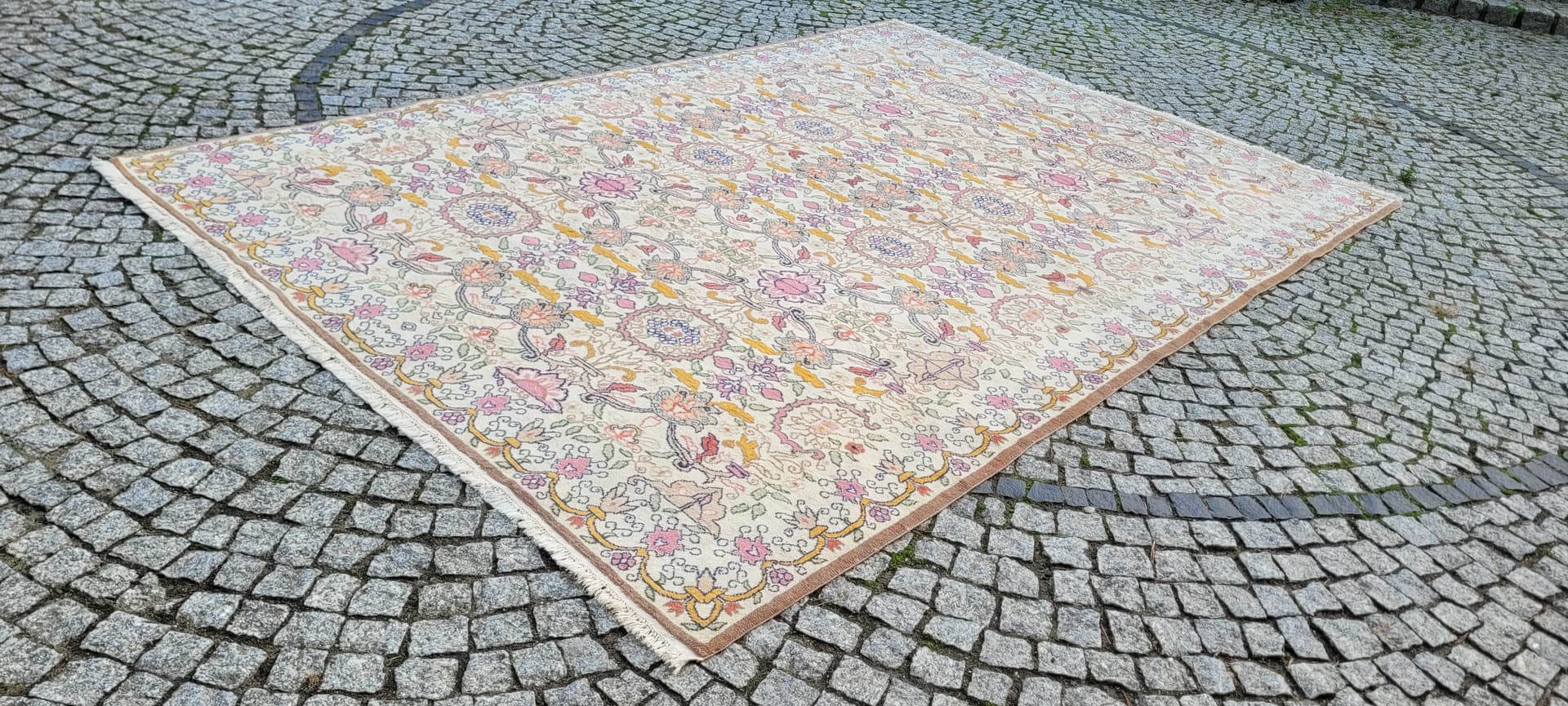 Dywan anatolijski perski 205x300 cm, wełna kremowa, bawełna, Turcja - 401928