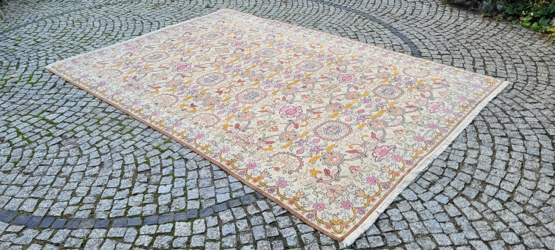 Dywan anatolijski perski 205x300 cm, wełna kremowa, bawełna, Turcja - 401931
