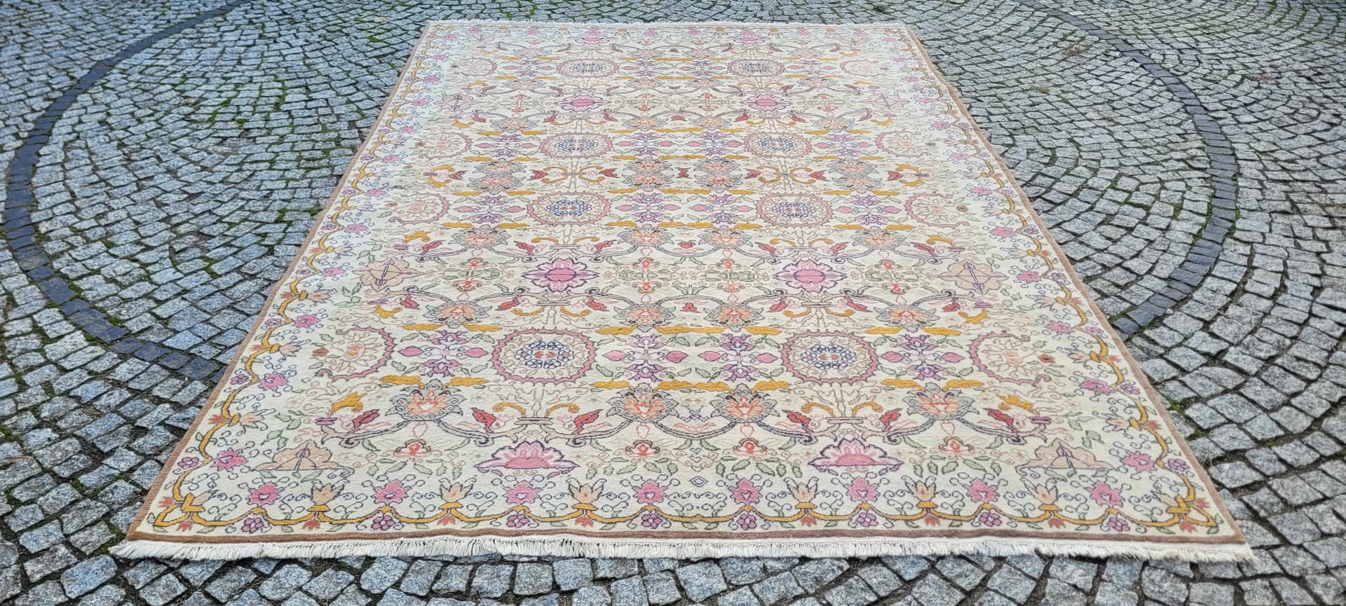 Dywan anatolijski perski 205x300 cm, wełna kremowa, bawełna, Turcja - 401927