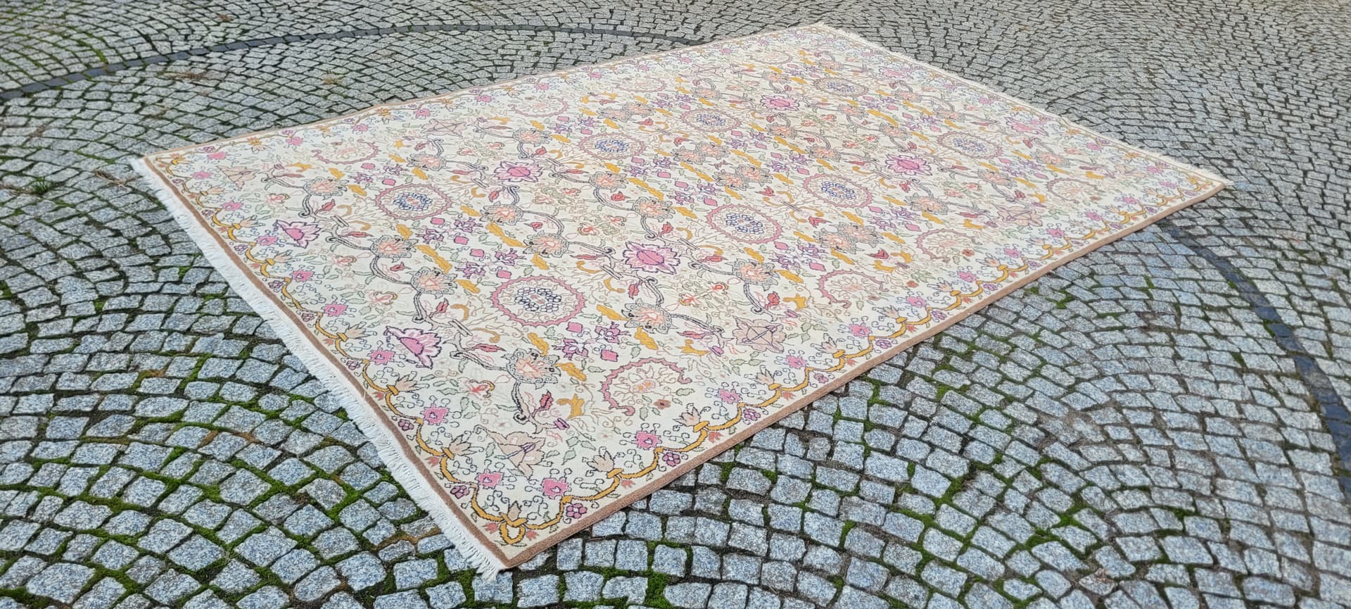 Dywan anatolijski perski 205x300 cm, wełna kremowa, bawełna, Turcja - 401930