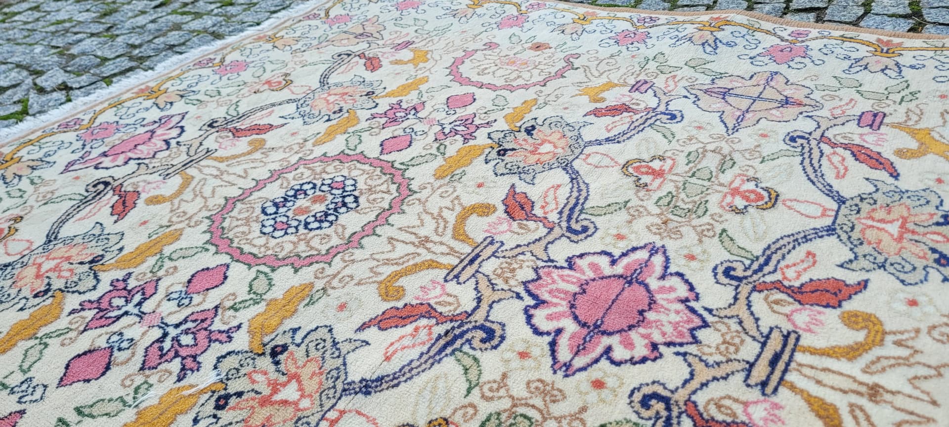 Dywan anatolijski perski 205x300 cm, wełna kremowa, bawełna, Turcja - 401922