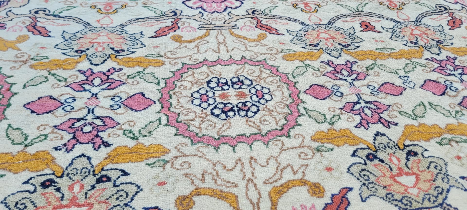 Dywan anatolijski perski 205x300 cm, wełna kremowa, bawełna, Turcja - 401923