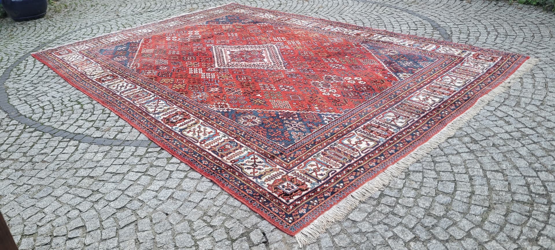 Rug Dzhushagan, 255x380 cm, wool red blue white brown, Iran - 401945