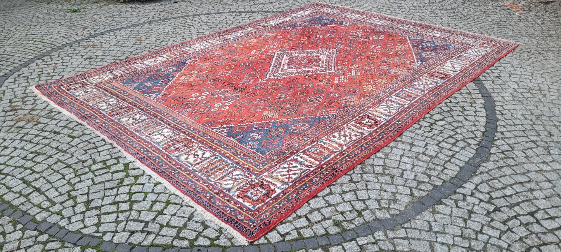 Rug Dzhushagan, 255x380 cm, wool red blue white brown, Iran - 401953