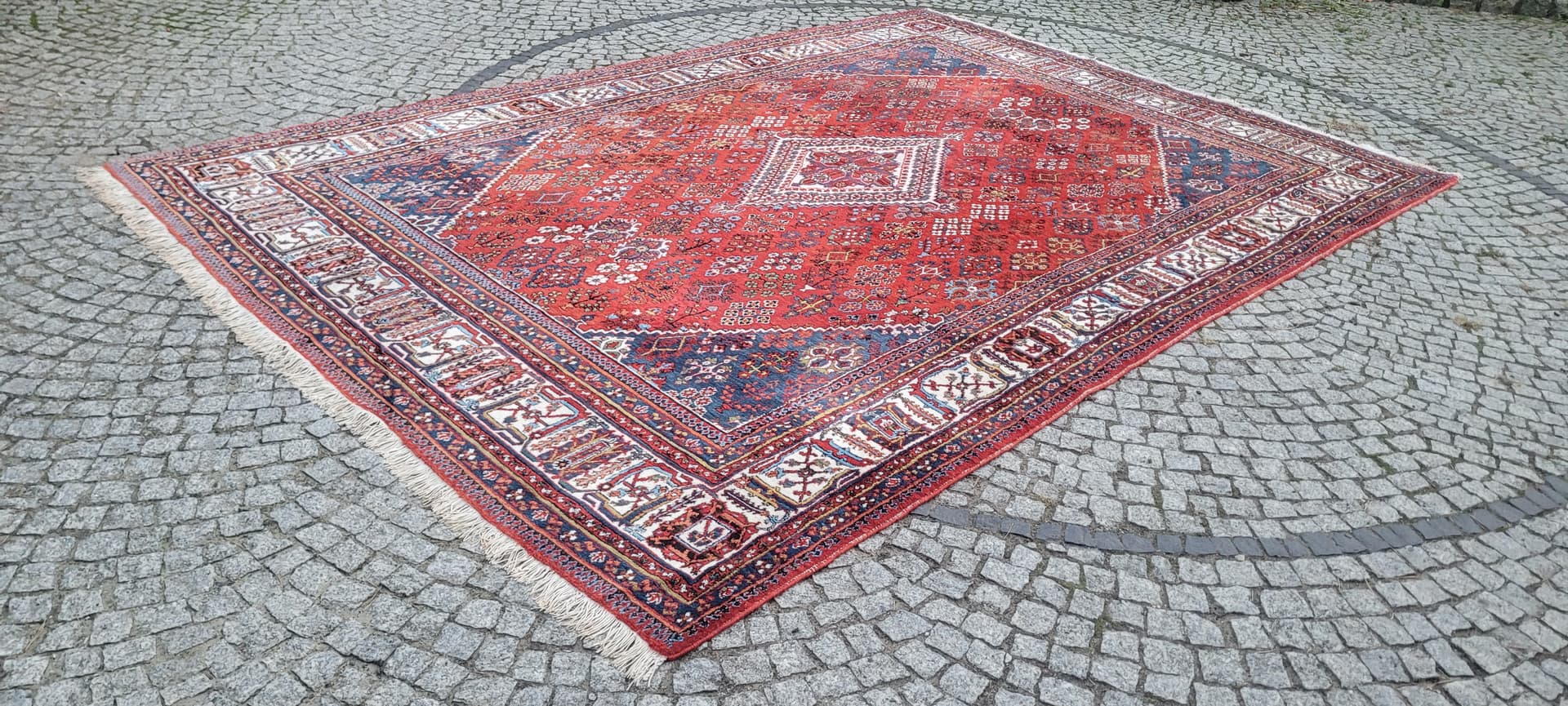 Rug Dzhushagan, 255x380 cm, wool red blue white brown, Iran - 401952