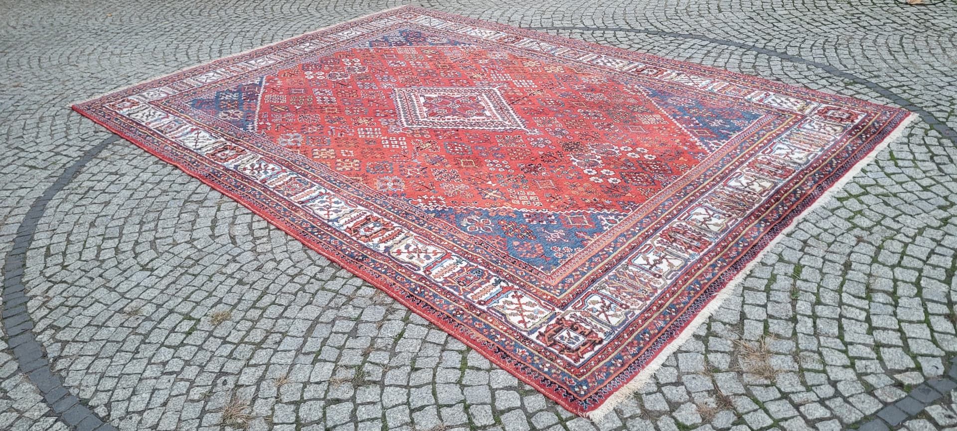 Rug Dzhushagan, 255x380 cm, wool red blue white brown, Iran - 401949