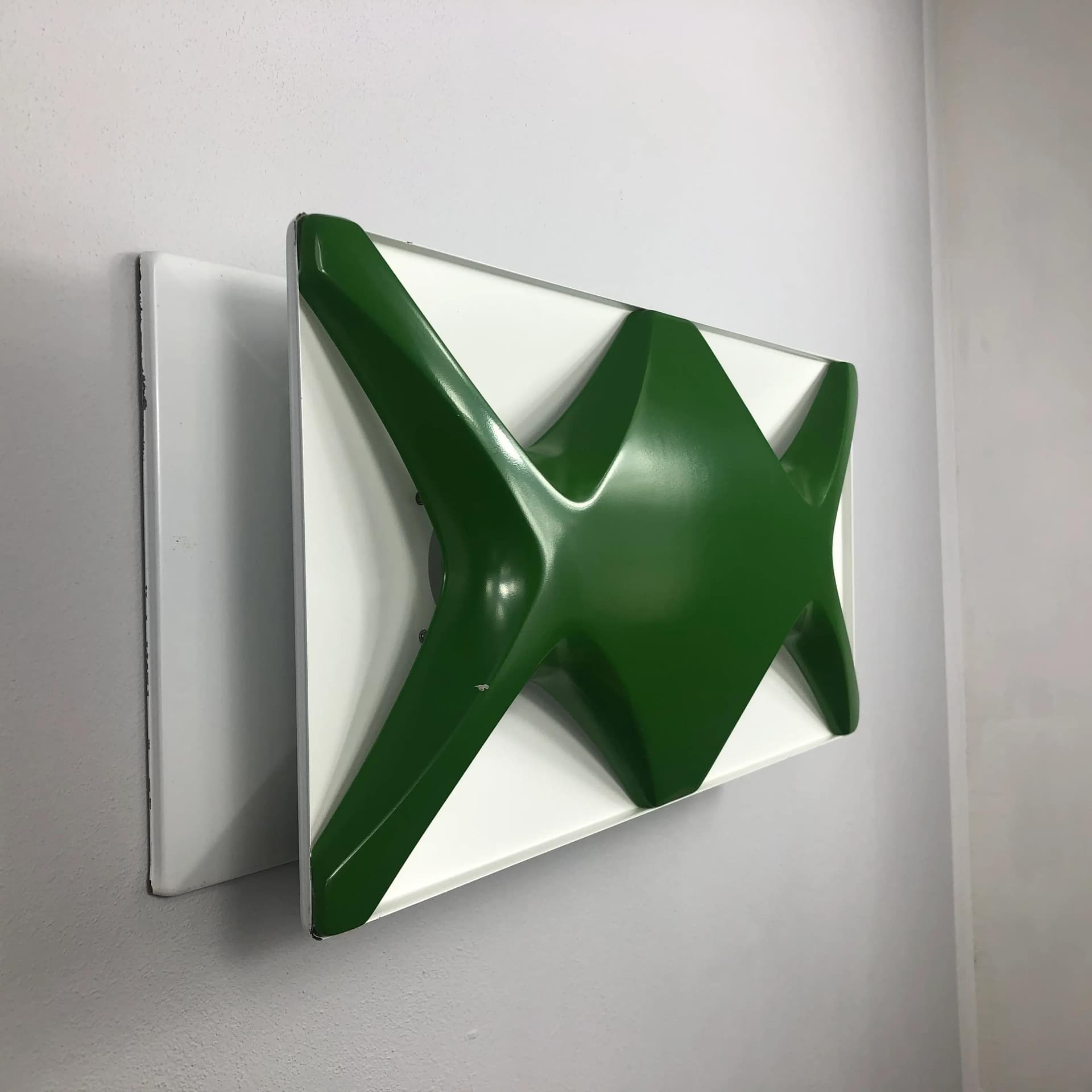 Kinkiet Space Age, metal zielony, proj. K. Link, Niemcy, lata 70. - 29400