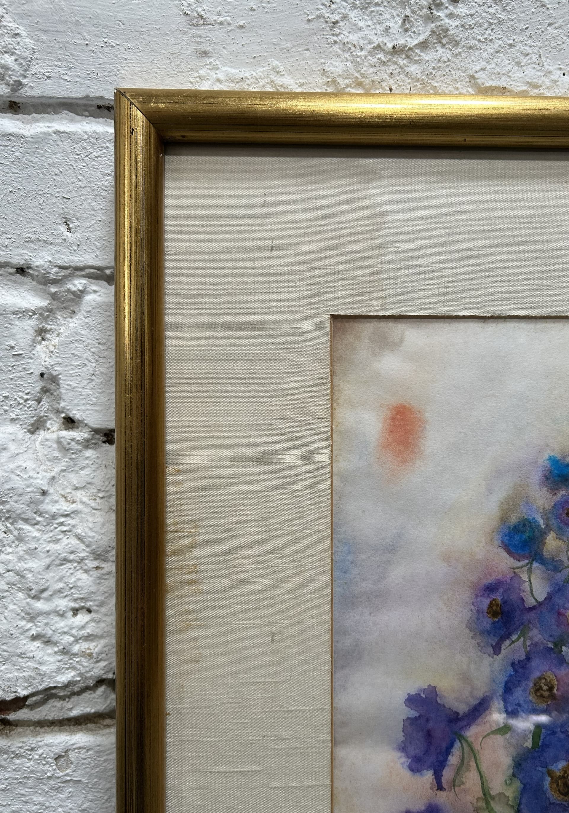 Watercolor, red, paper, gold wood frame, by M. Velten, 58x69.5 cm, 1983 - 401966