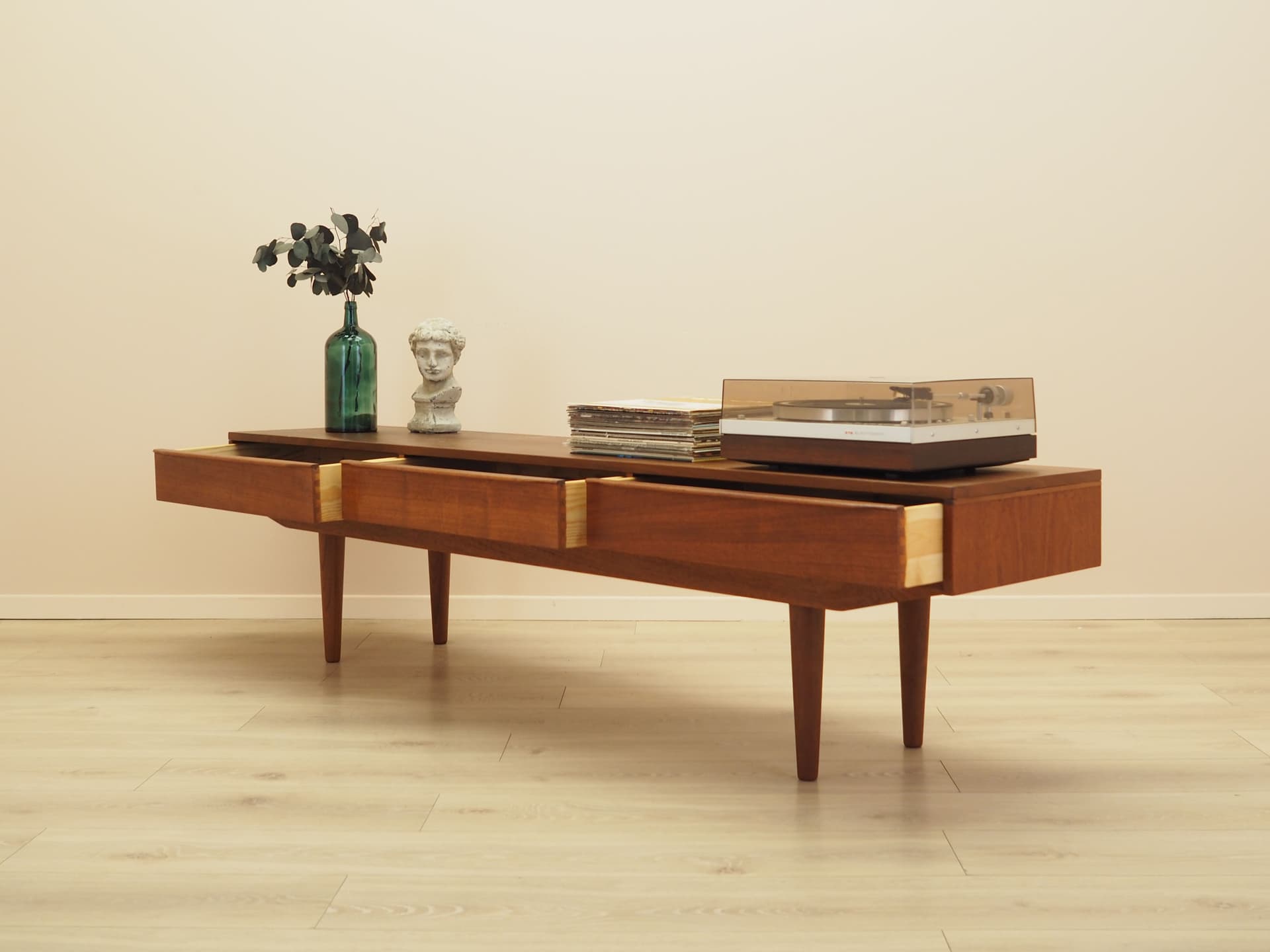 Lowboard, teak brązowy złoty, Dania, lata 60. - 402134