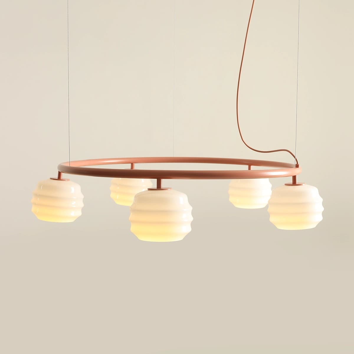 Pendant lamp Puff 5 Ring Coral, Artera - 402266