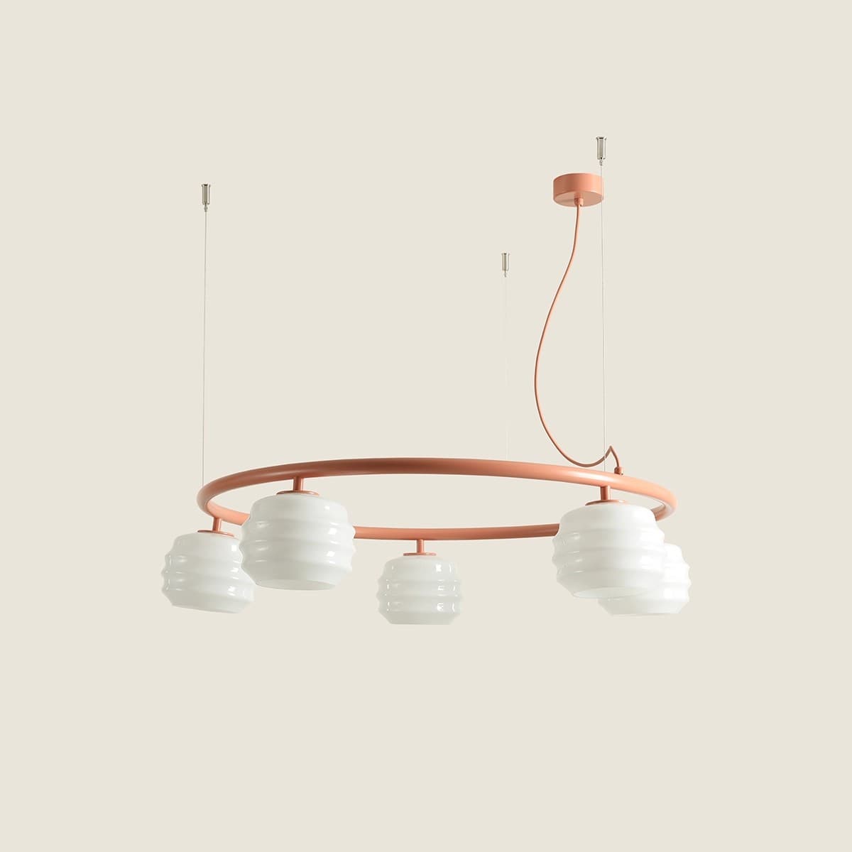 Pendant lamp Puff 5 Ring Coral, Artera - 402268