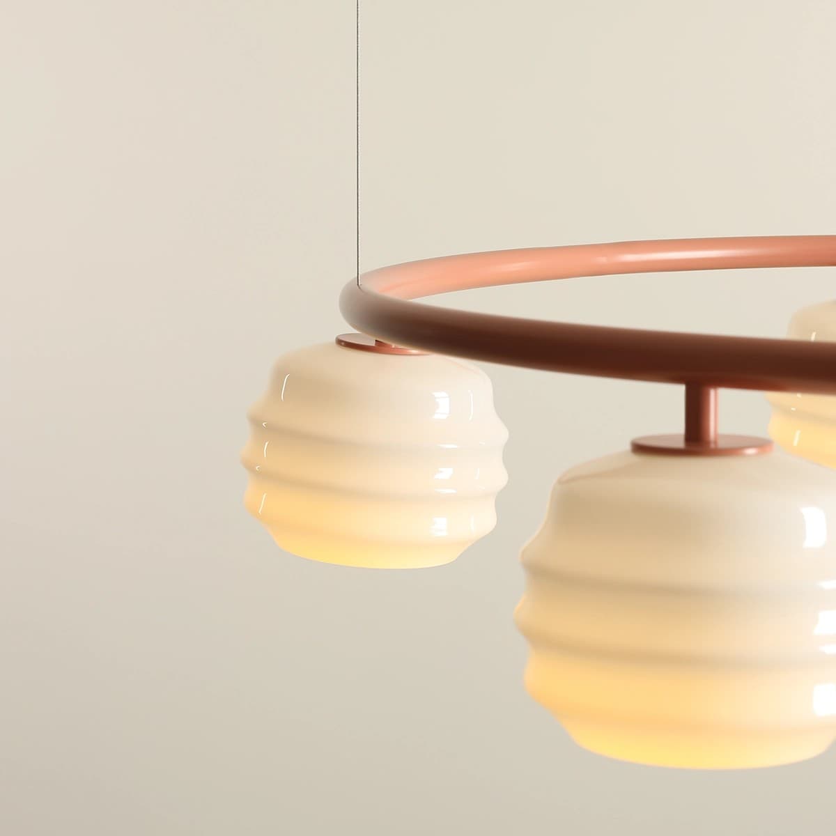 Pendant lamp Puff 5 Ring Coral, Artera - 402269