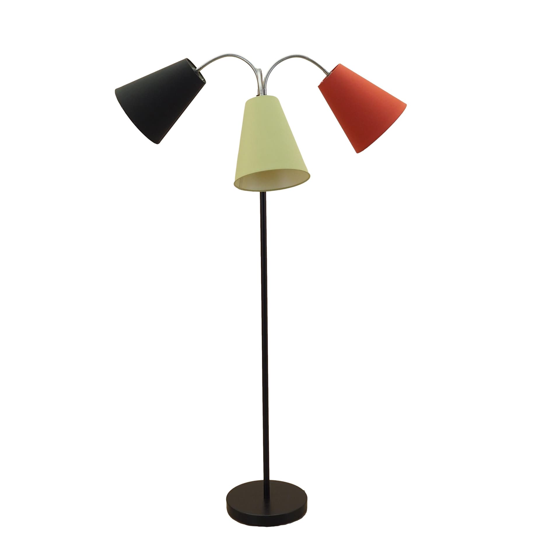 Lampa podłogowa, czarny kremowy czerwony, metal, Dania