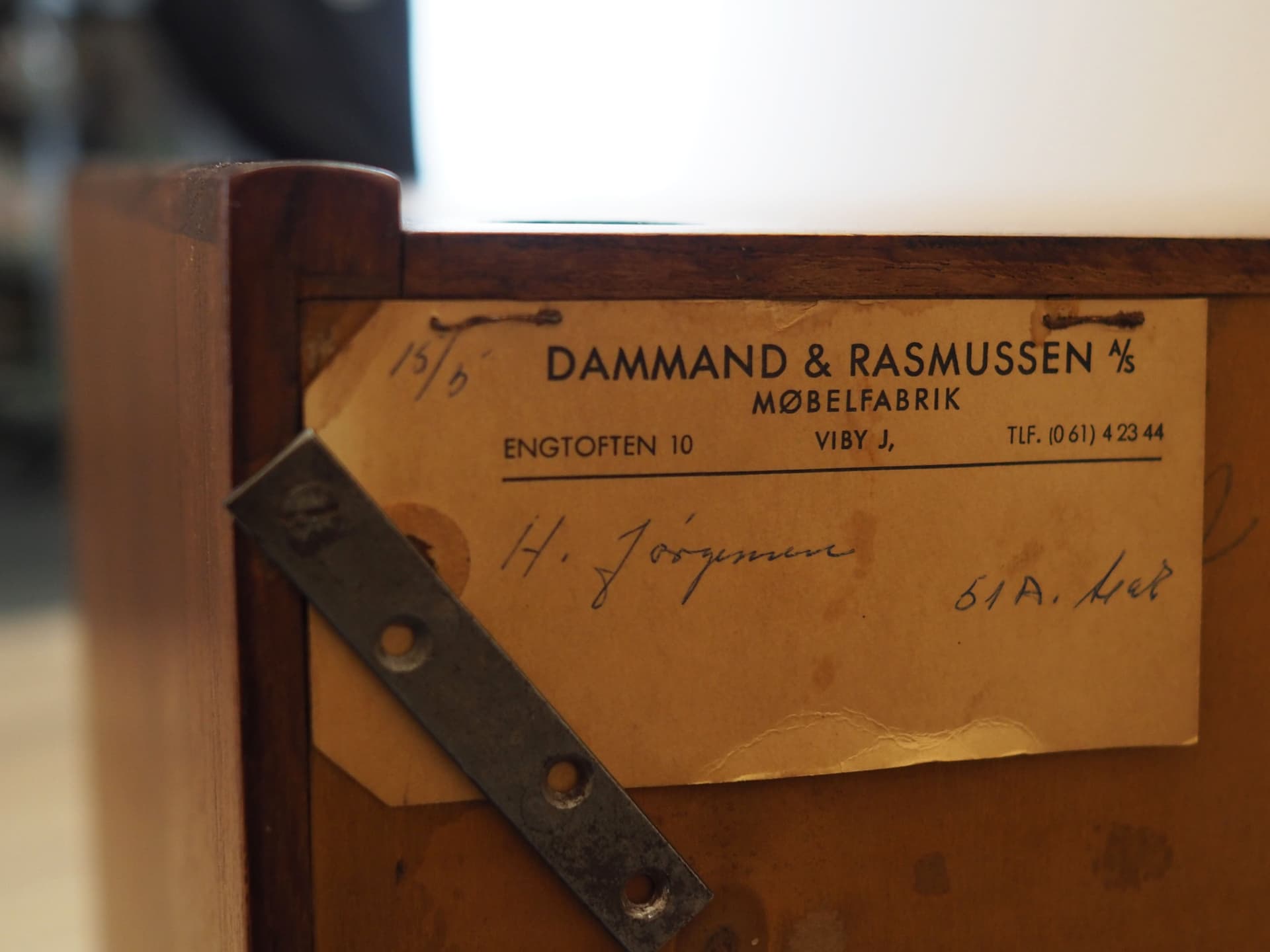 Biblioteczka z barkiem, teak brązowy, Dania, lata 60. - 402294