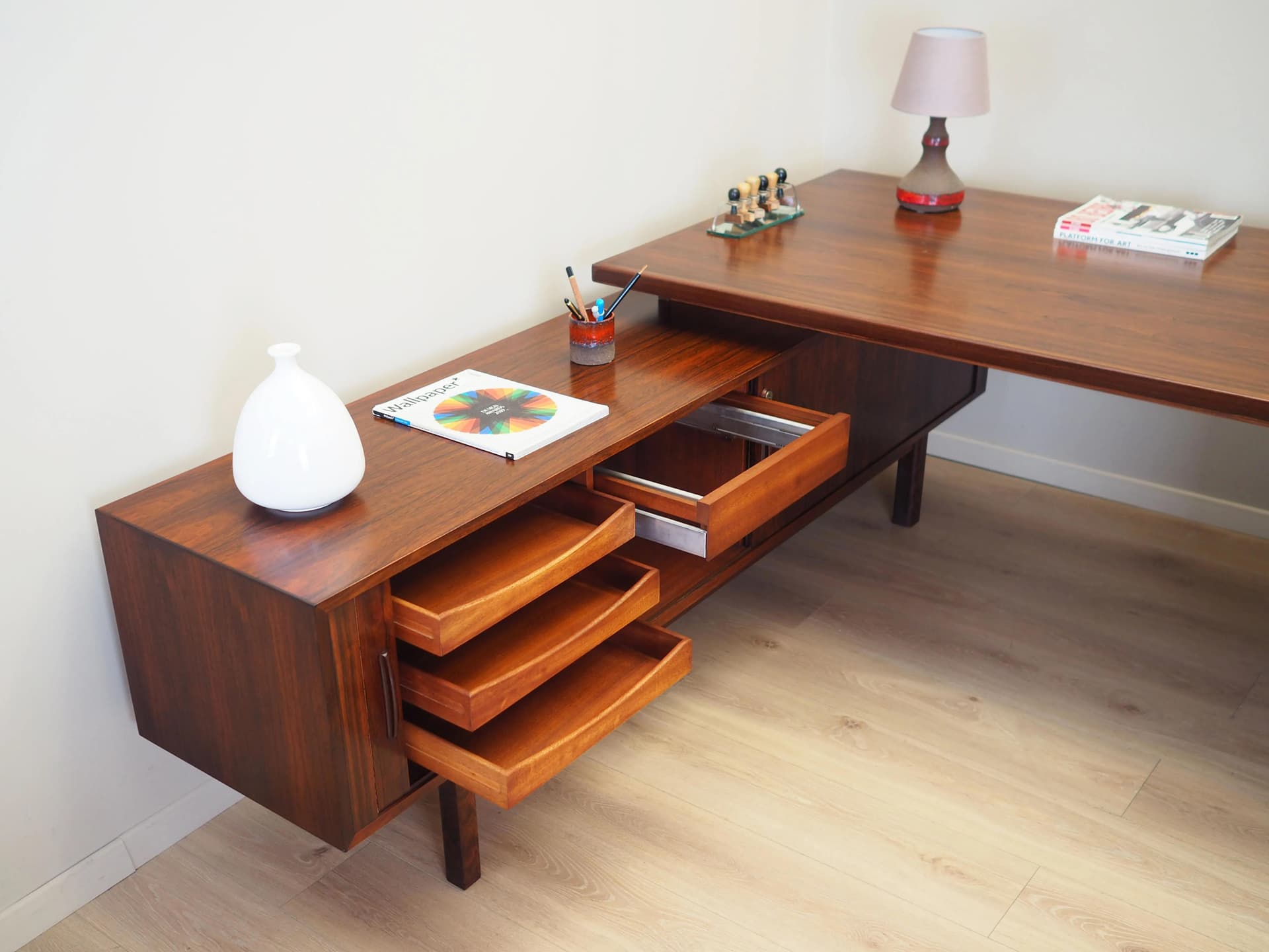 Desk Executive, brown rosewood, by A. Vodder, Sibast, Denmark, 1960s. - 29583
