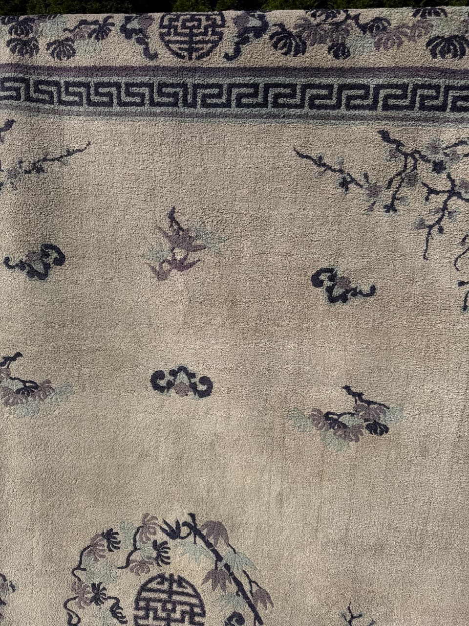 Rug Peking 330x220 cm, beige silk, blue cotton, China - 402405