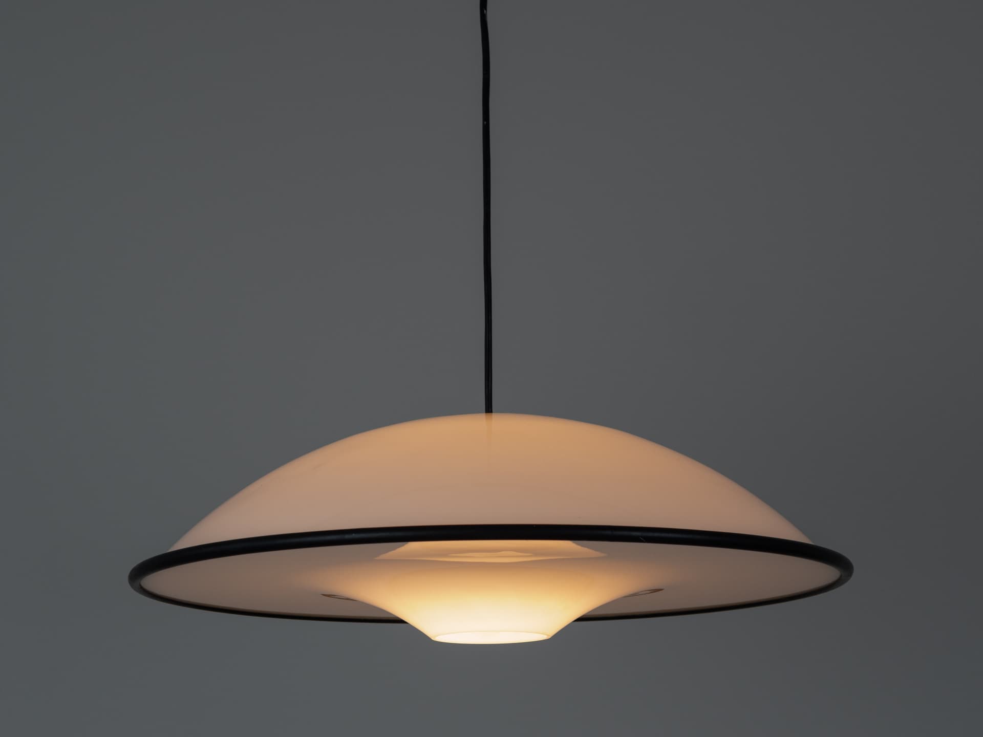 Pendant lamp Cosmos, white plastic, Fog & Mørup, Denmark, 1980s. - 402449