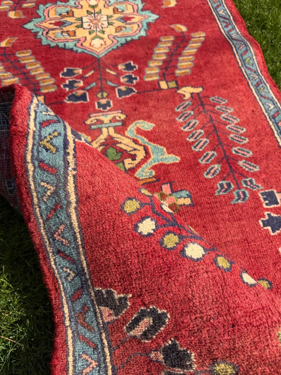 Runner Keshan 440x84 cm, red, wool, Iran - 402577