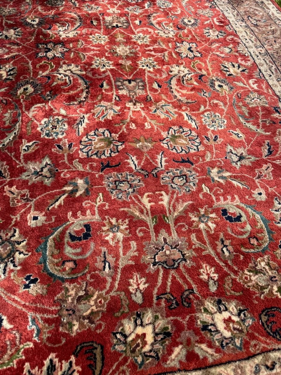 Rug Indo Bidjar 300x200 cm, red beige, wool, India - 402601