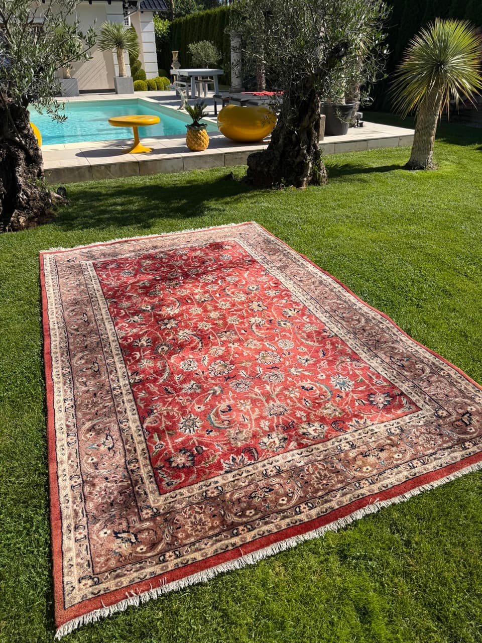 Rug Indo Bidjar 300x200 cm, red beige, wool, India - 402594