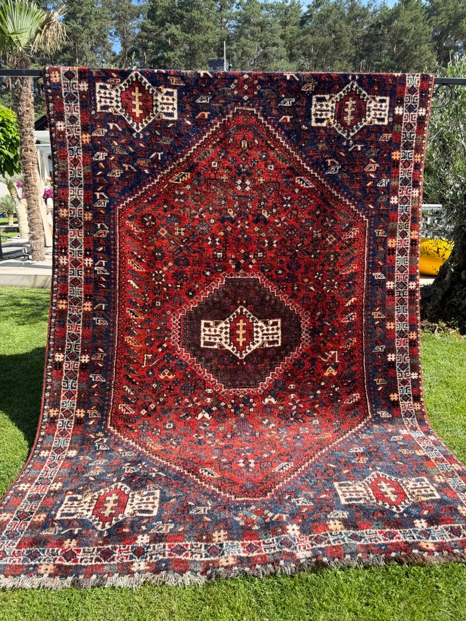 Rug Shiraz 310x210 cm, red, wool, Iran, 1950s - 402605