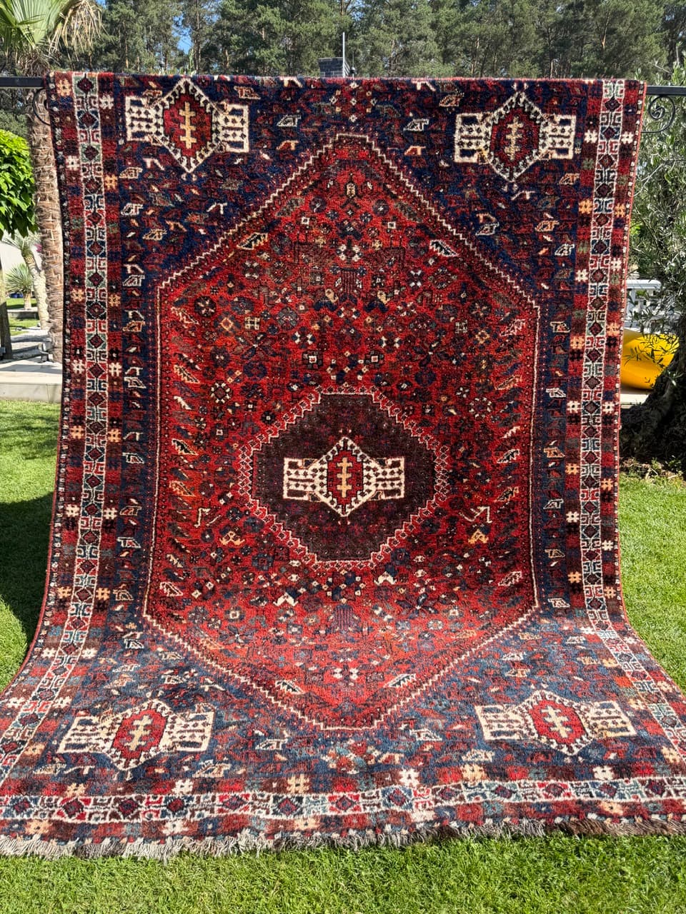 Rug Shiraz 310x210 cm, red, wool, Iran, 1950s - 402602