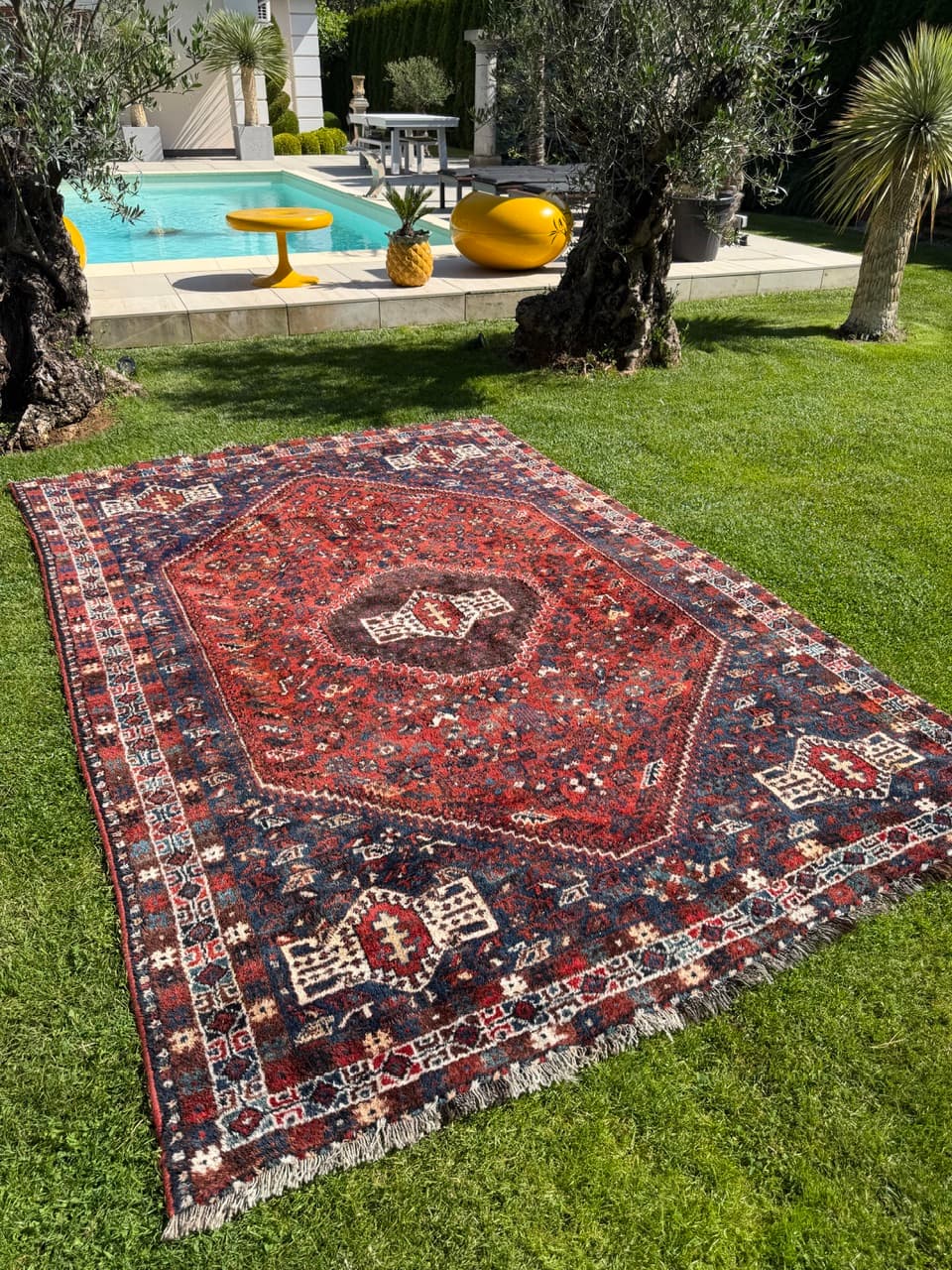 Rug Shiraz 310x210 cm, red, wool, Iran, 1950s - 402610