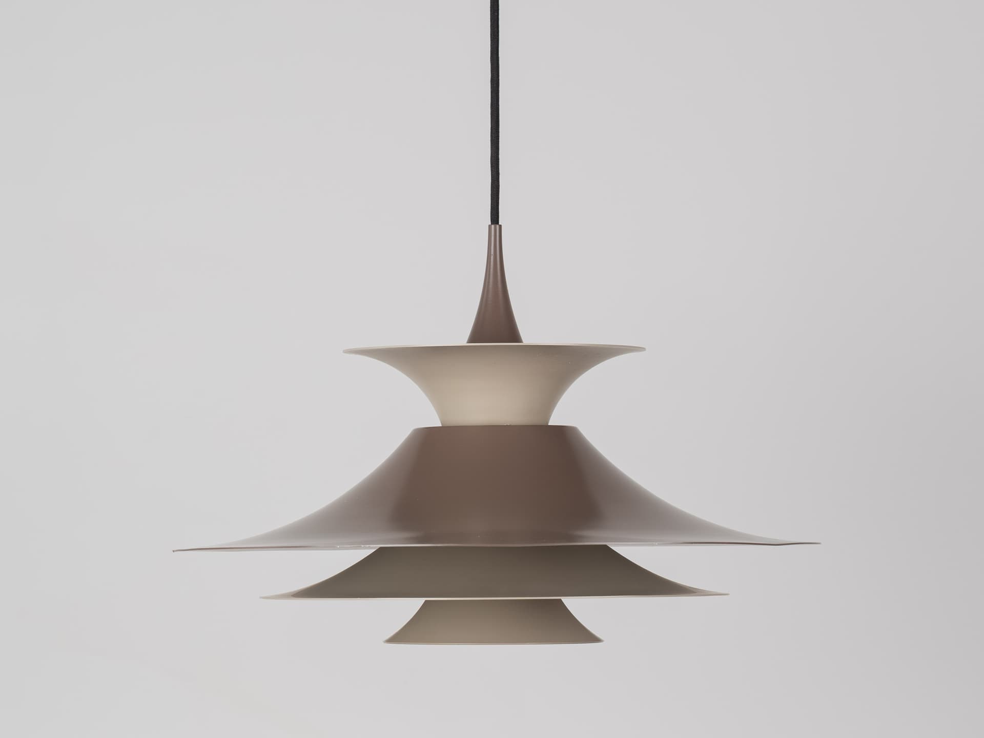 Pendant lamp Radius, brown aluminium, Fog & Mørup, Denmark, 1970s. - 402666