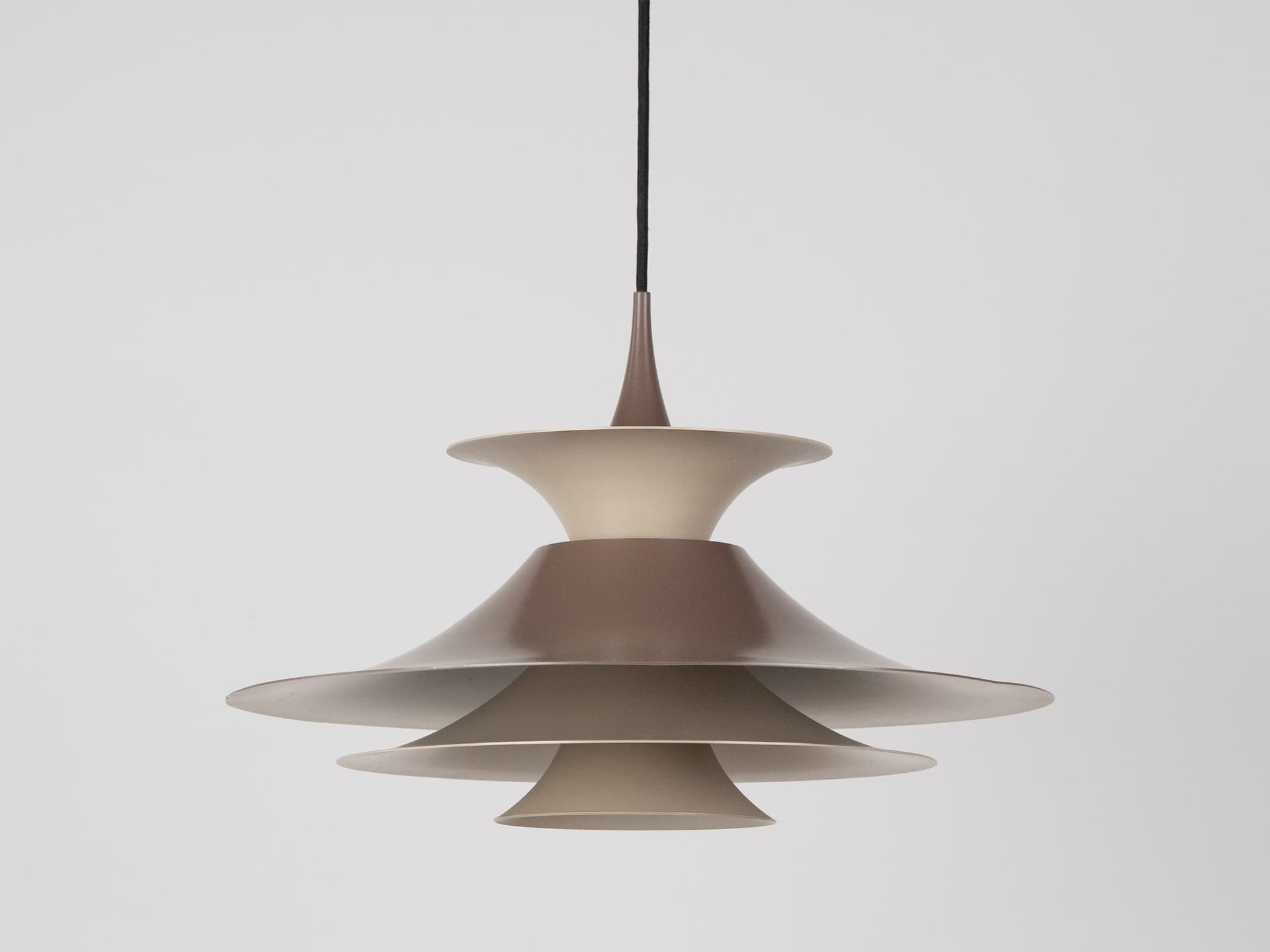 Pendant lamp Radius, brown aluminium, Fog & Mørup, Denmark, 1970s. - 402669
