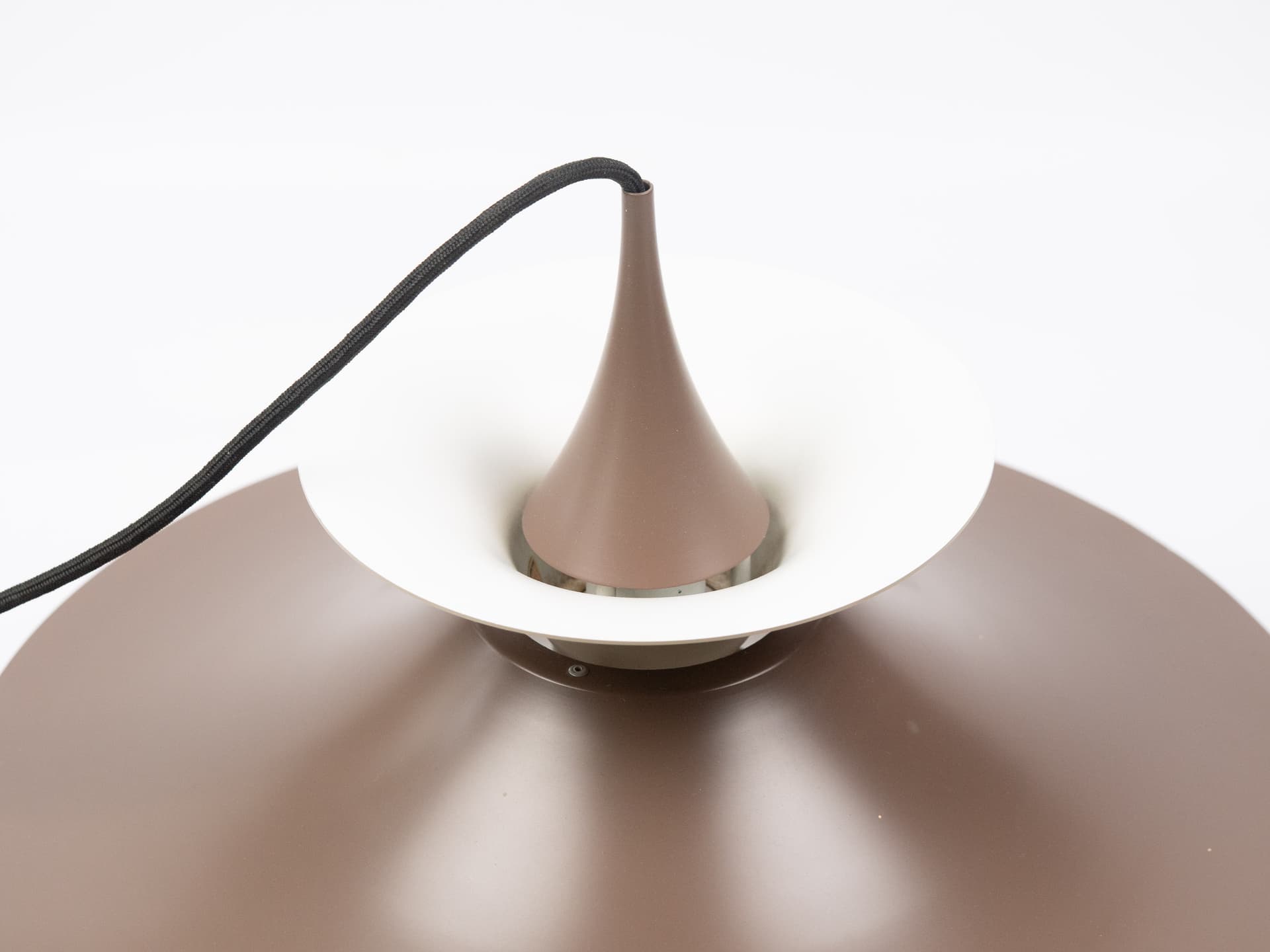 Pendant lamp Radius, brown aluminium, Fog & Mørup, Denmark, 1970s. - 402672