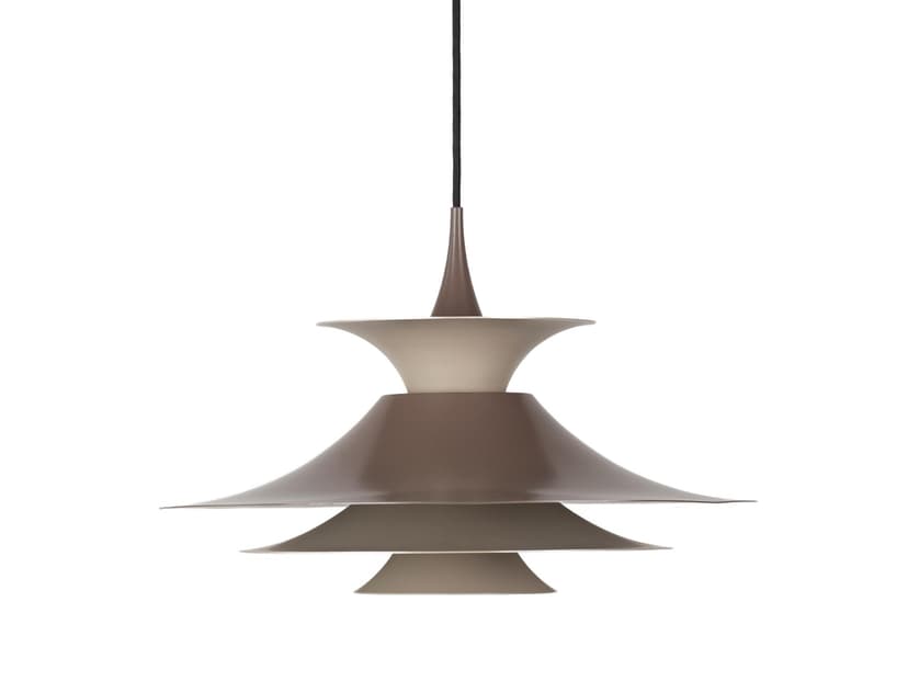 Lampa wisząca Radius, brązowy, aluminium, Fog & Mørup, Dania, lata 70.