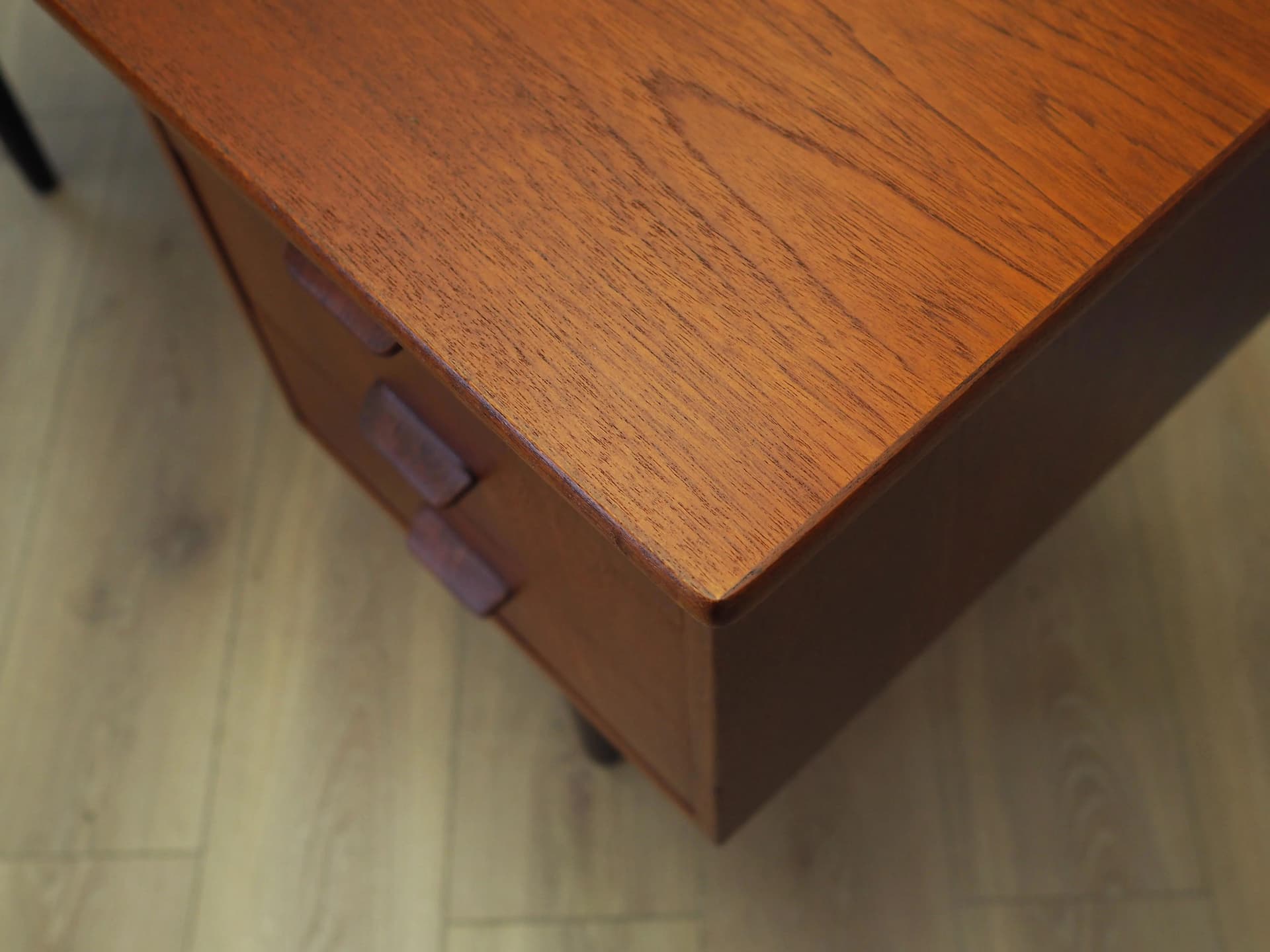Desk, orange teak, Denmark, 1970s. - 29577