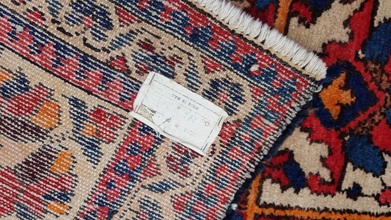 Dywan Bakhtiari 300x210 cm, czerwony niebieski biały żółty zielony, wełna bawełna, Iran, lata 70. - 402692