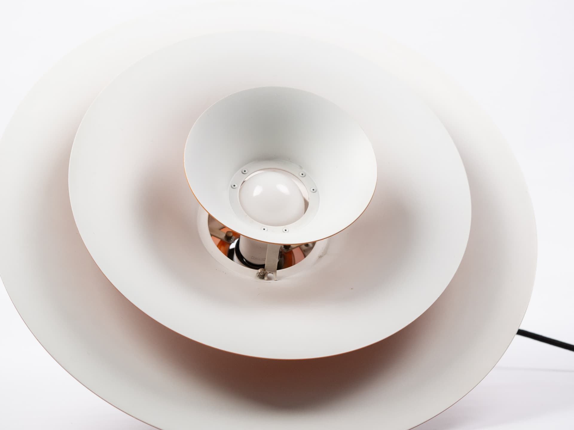 Lampa wisząca Radius, czerwony, aluminium, proj. E. Balslev, Fog & Mørup, Dania, lata 70. - 402712