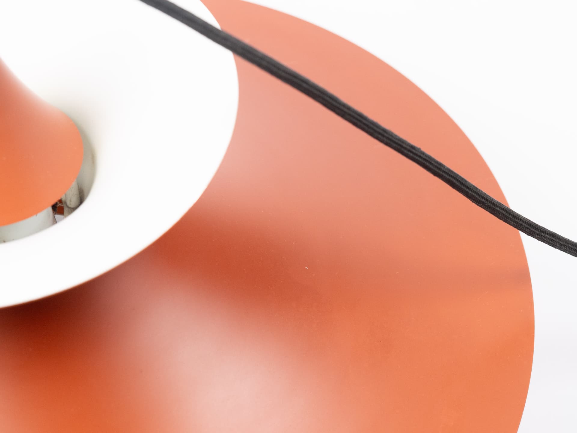 Lampa wisząca Radius, czerwony, aluminium, proj. E. Balslev, Fog & Mørup, Dania, lata 70. - 402716