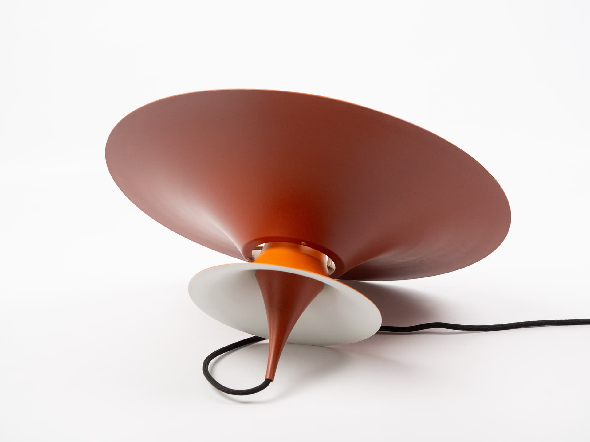 Lampa wisząca Radius, czerwony, aluminium, proj. E. Balslev, Fog & Mørup, Dania, lata 70. - 402713