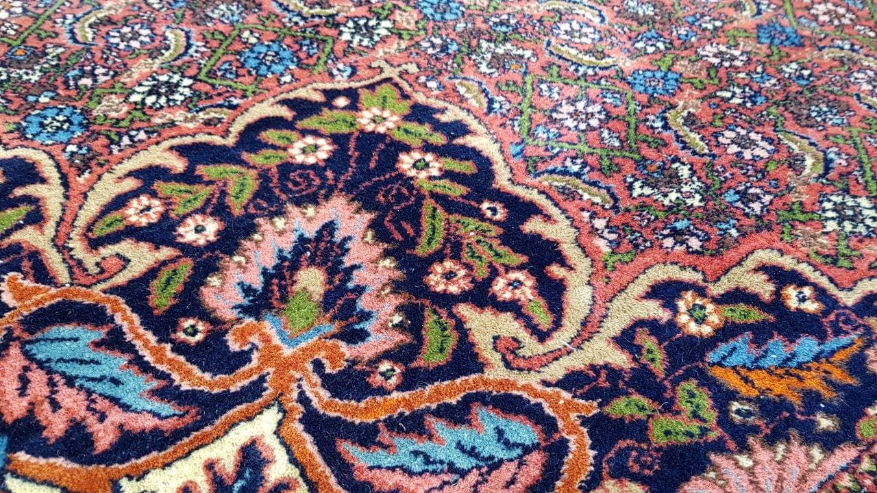 Rug Indo Bidjar 240x355 cm, red blue, wool cotton, India, 1990s. - 402745