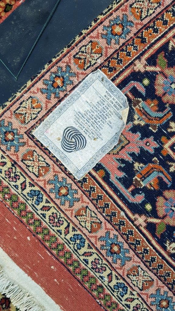 Rug Indo Bidjar 240x355 cm, red blue, wool cotton, India, 1990s. - 402748