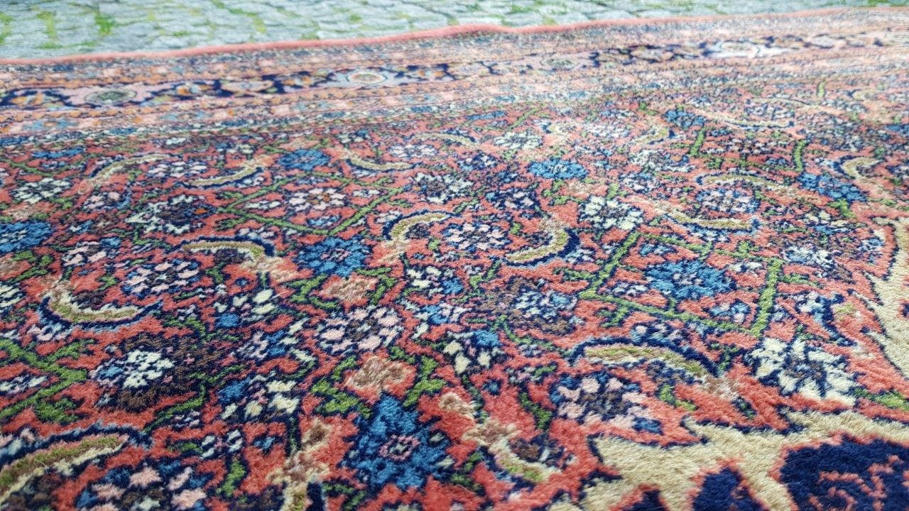 Rug Indo Bidjar 240x355 cm, red blue, wool cotton, India, 1990s. - 402744