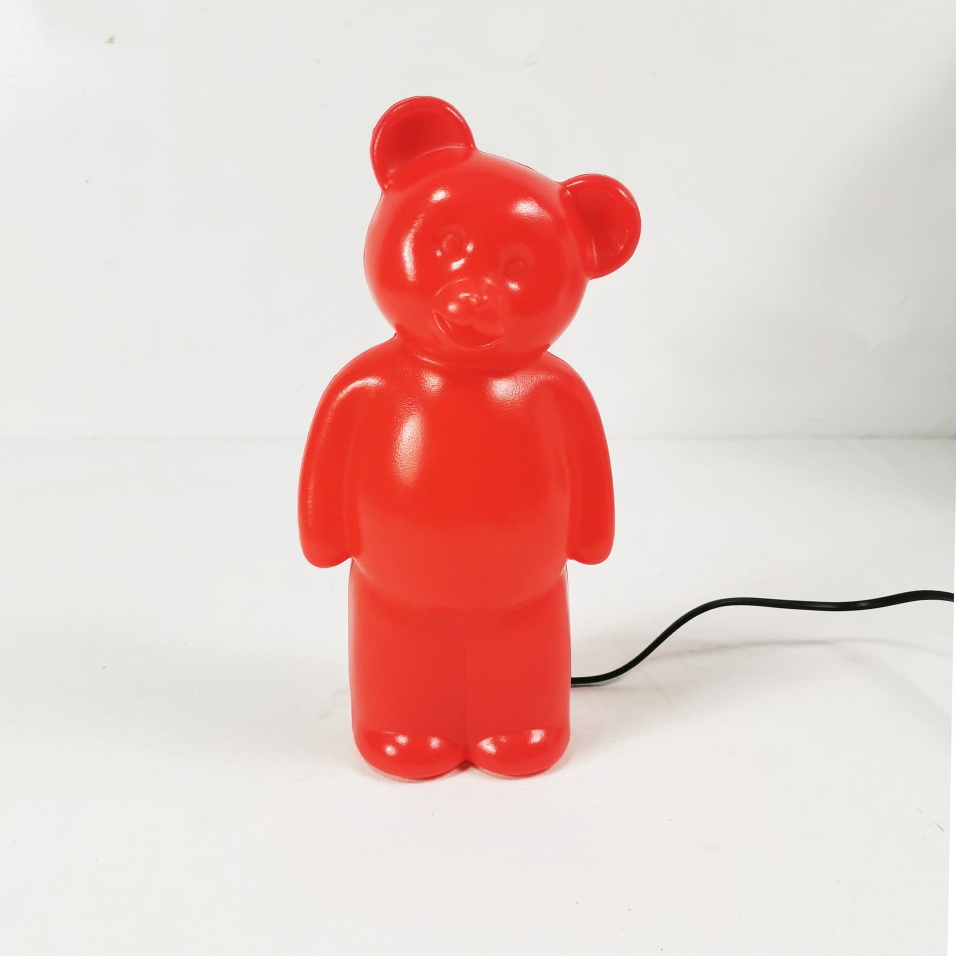 Lampka stołowa Miś, czerwony, plastik, Niemcy, lata 90. - 402749