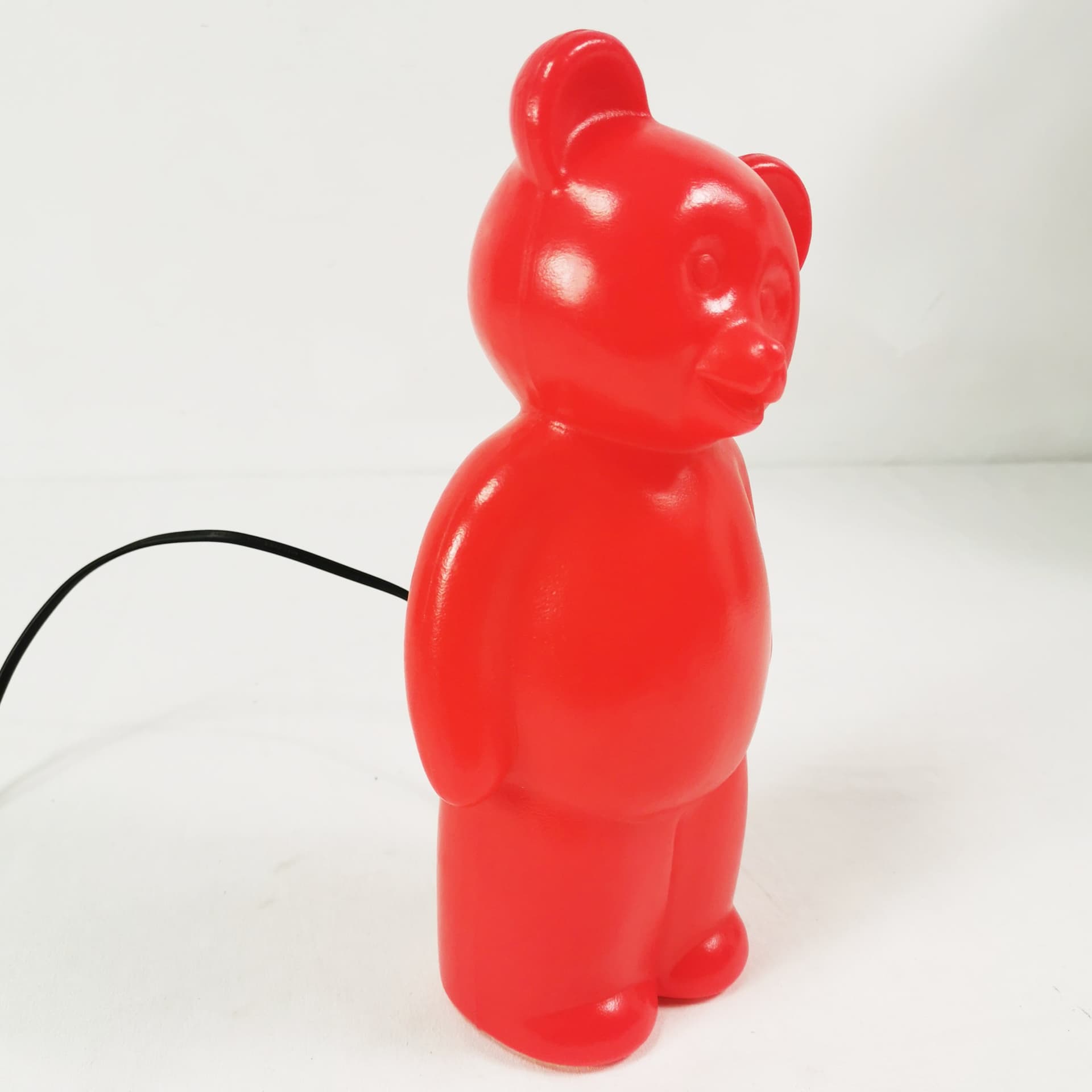 Lampka stołowa Miś, czerwony, plastik, Niemcy, lata 90. - 402751